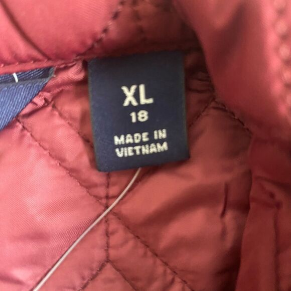 Lands End Womens Primaloft Packable‎ Jacket Size 18 Burgundy Quilted Barn New - Picture 4 of 16